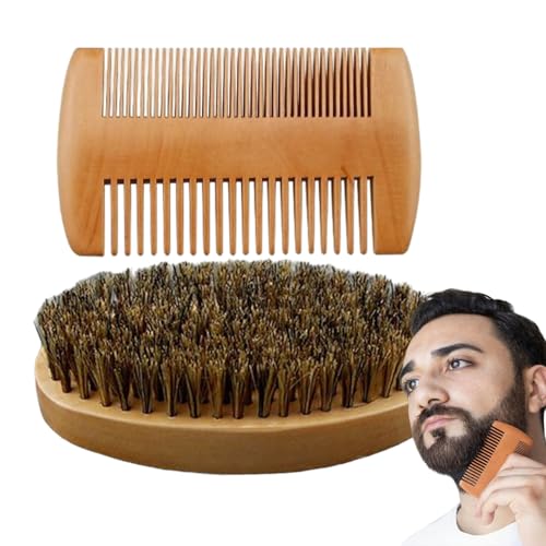 Yuemeuy Juego de Peine y Cepillo para Barba,Kit de Aseo...