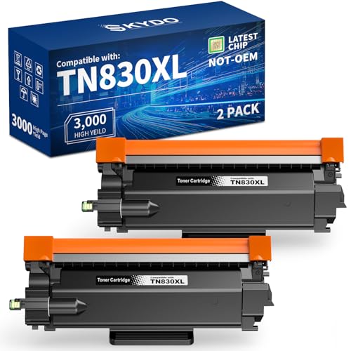 Image of Skydo TN830XL Black High Yield Printer Compatible Toner Cartridge for TN830 TN-830 TN 830 XL Work for DCP-L2640DW HL-L2460DW HL-L2480DW MFC-L2820DW HL-L2400D HL-L2405W Printers (Black,2 Pack)