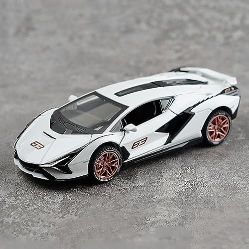 Image of DARVICE 1:32 Sian63 Die Cast Metal Car Scale Model Alloy Diecast Metal Car with Light Sound Openable Door Pullback Toy Car for Kids Best Gifts Toys for Boys
