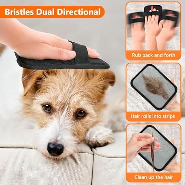 Pet Hair Removal Glove for Cats & Dogs,Electrostatic Pet Hair Removal Gloves,Reusable Pet Hair Mitt,Magic Brush Pet Hair for Couch, Furniture, Carpet, Curtain (A, 1pc)-ye6HSN6n