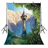 EOA 5(W) x7(H) FT Cartoon Princess Tower Backdrop Fairytale Story Rapunzel Photography Background...