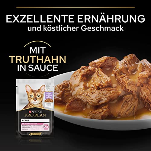 Pro Plan Cat Delicate Nutri Savour Katzenfutter nass, mit Truthahn, 26er Pack (26 x 85 g)