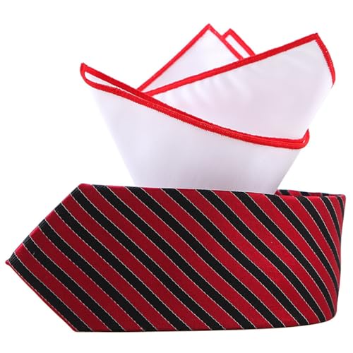 Corbata de seda lisa con rayas para traje miniatura 1