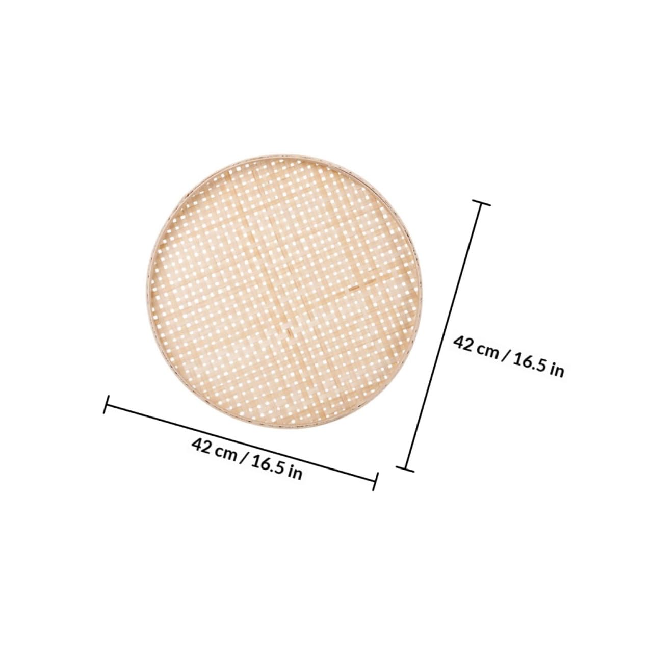 Cesti in Bambù Intrecciati Artigianalmente 2 Pezzi, Forma Rotonda, Tessitura Artistica Naturale, per Cucina e Decorazione Casa Fattura