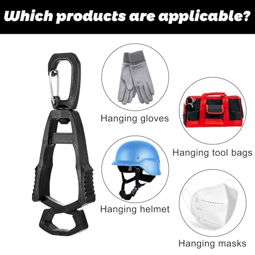 Mabor 3 Stück Tragbar Handschuh Clips Glove Clip Mit Karabinerhaken 360°Drehung Handschuhhalter Gürtel Grabber Halter für Arbeitshandschuh für Garten Bauarbeiter