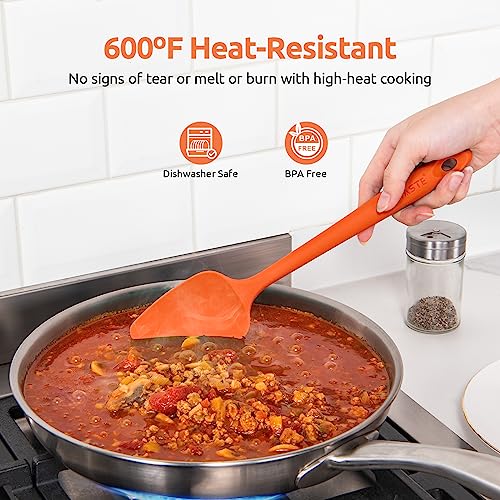 U-Taste Silicone Spatula Set With 600 Degrees Fahrenheit Heat Resistant (Orange) #TOP2