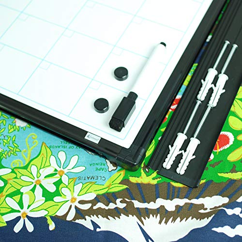 Lockways 36" x 24" Magnetic Dry Erase Calendar Whiteboard, 4 Month Framed White Board Planner, Wall Mounted Message Presentation Memo Calendar Board