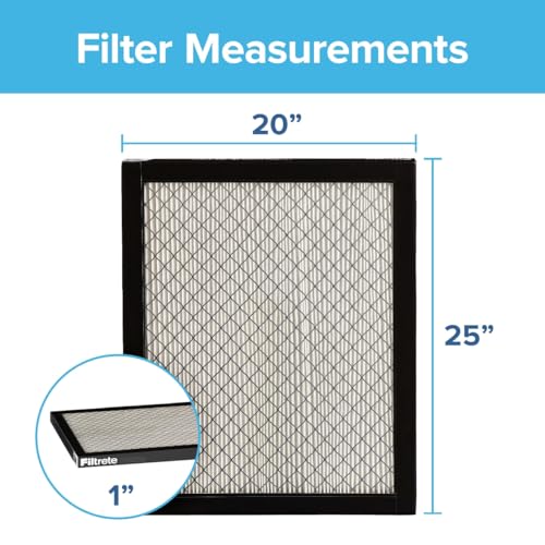 Image of Filtrete 20x25x1 Air Filter MERV 14, MPR 2800 Healthy Living Ultrafine Particle 2-Pack, AC Furnace HVAC Filters for Home, 3-Month Pleated Electrostatic (Actual Size 19.69 x 24.69 x 0.81 in)