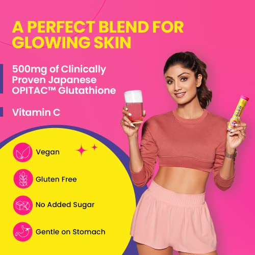Image of Chicnutrix Glow+Outshine - 500mg Japanese L-Glutathione Effervescent Tablets & Korean Brightening Face Serum with 5 Brightening Actives | For All Skin Types | Cruelty & Paraben Free | For Radiant Skin
