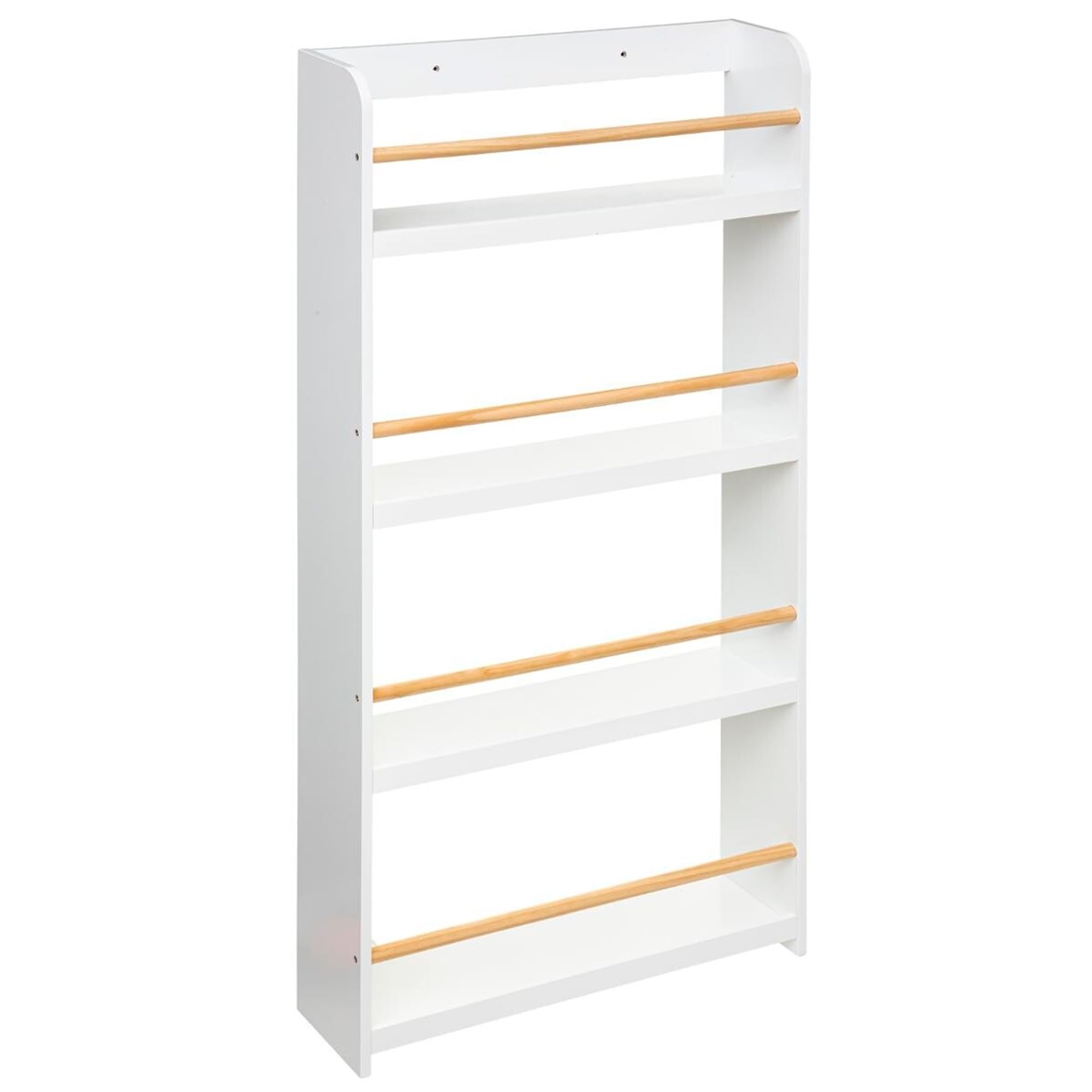 Well Home - Estantería Biblioteca Clásica de Madera - Color Blanco - 4 Pisos - 118 x 55 cm
