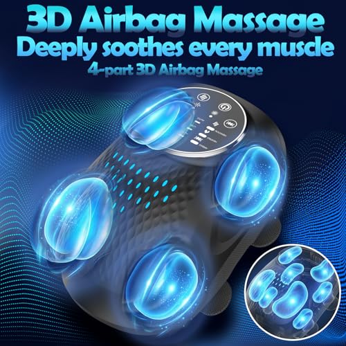 Image of Knee Massager with Heat, 3D Airbag Compression, 3 Heating Levels, 3 Vibration Modes, Adjustable Straps, Memory Function, Cordless Knee Brace Massager for Home Use, Gift for Men and Women