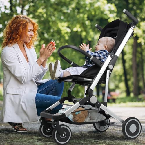 Travel Stroller for Airplane Ultra Compact Umbrella Stroller One-Handed Folding Design Overhead Friendly Lightweight Aluminum Alloy Frame - Image 4