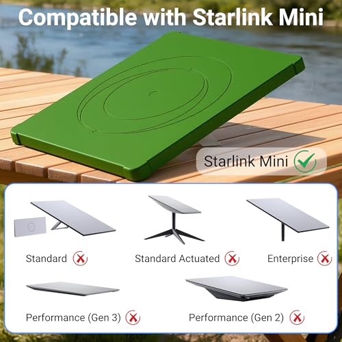 Image of DAIERTEK Starlink Mini Silicone Cover, Green Protective Case | Waterproof, Anti-Scratch, Satellite Dish Accessories, Outdoor Travel RV /Camping