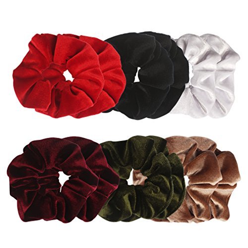 Jaciya 12 Pack Hair Elastics Scrunchies Velvet Scrunchy Bobbles Soft Elegant Elastic Hair Bands Hair Ties Ponytail Holder (12 Pack Christmas Special)