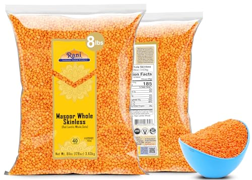 Image of Rani Masoor Gota (Football) Indian Red Lentils Skinless 128oz (8lbs) 3.63kg Bulk ~ All Natural | Gluten Friendly | NON-GMO | Kosher | Vegan | Indian Origin