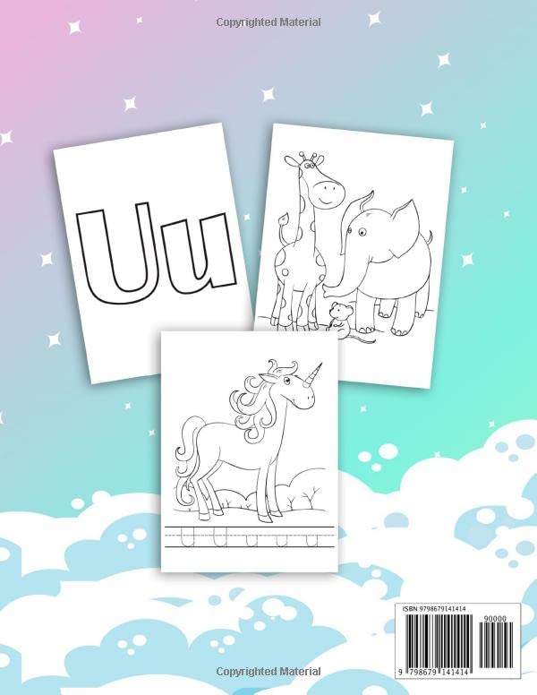 Writing Practice Coloring Book For Left Hand Girls: An Animal Journal For Kids, Alphabet Letter Tracing Book For Age 3-5, And Years 4-8, 4-9, ... Homeschool Workbook, ABC Activity Notebook image 2