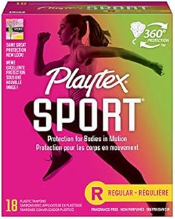 Playtex Sport Tampons with Flex-Fit Technology, Regular, Unscented - 18 Count