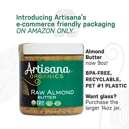Artisana Organics Non GMO Raw Almond Butter, 9 oz | No Sugar Added, Vegan Paleo and Keto Friendly