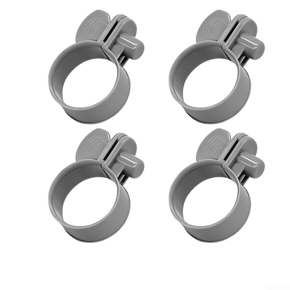 4pcs Plastic Pool Hose Clamps -/4 Inch Leak-Proof Connectors for Filter Pumps Above-Ground Swimming Pool Systems Secure Fixed Connector Grey