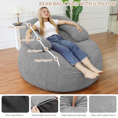 HABUTWAY Giant Bean Bag Chair, Oversized Beanbag Chair with Filler - image 4
