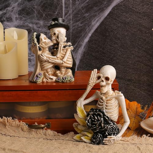 Estatua de Calaveras Novios Halloween para Decoración miniatura 3