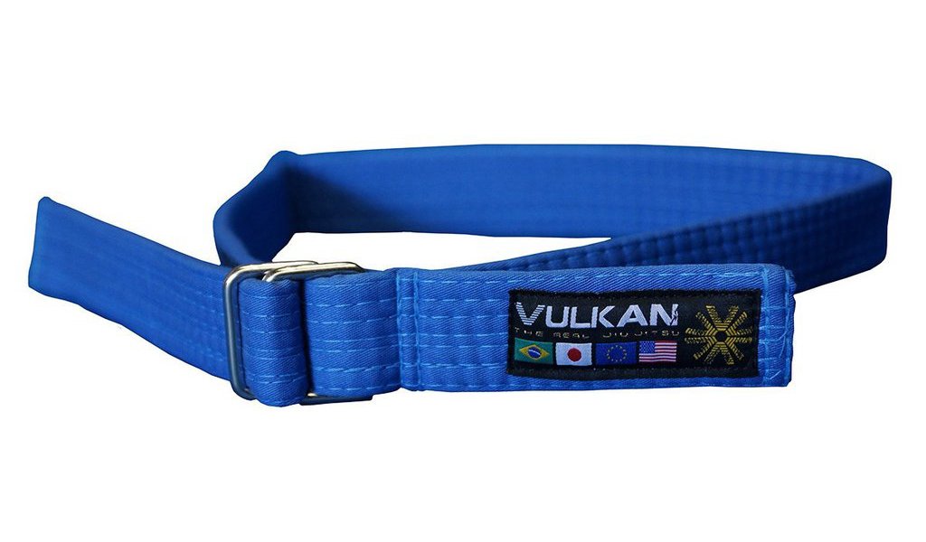 Vulkan Fight Company Street Wear Jiu Jitsu, Belt with Double-Ring Buckle for Martial Arts Sports, Blue, L