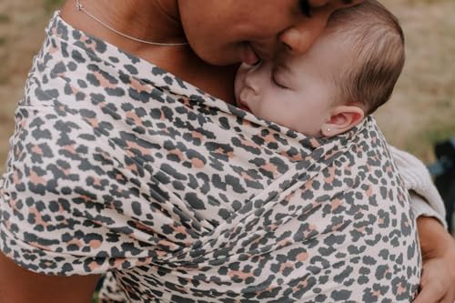 Image of Boba Baby Wrap Carrier - Original Baby Carrier Wrap Sling for Newborns - Baby Wearing Essentials - Newborn Wrap Swaddle Holder, Newborn to Toddler Infant Sling (Leopard)