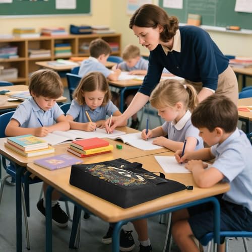 Raccoon Boho Tote Bag for Book Lovers Reusable Bags with Zipper Pocket for School Work Shopping4