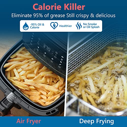 Air-Fryer-57L-1750W-XL-Air-Fryer-Oven-with-Basket-Touch-Panel-11-Preset-Menus-50-Recipes-Cookbook-for-Roast-Preheat-Bake-Non-Stick-Easy-Clean-Black