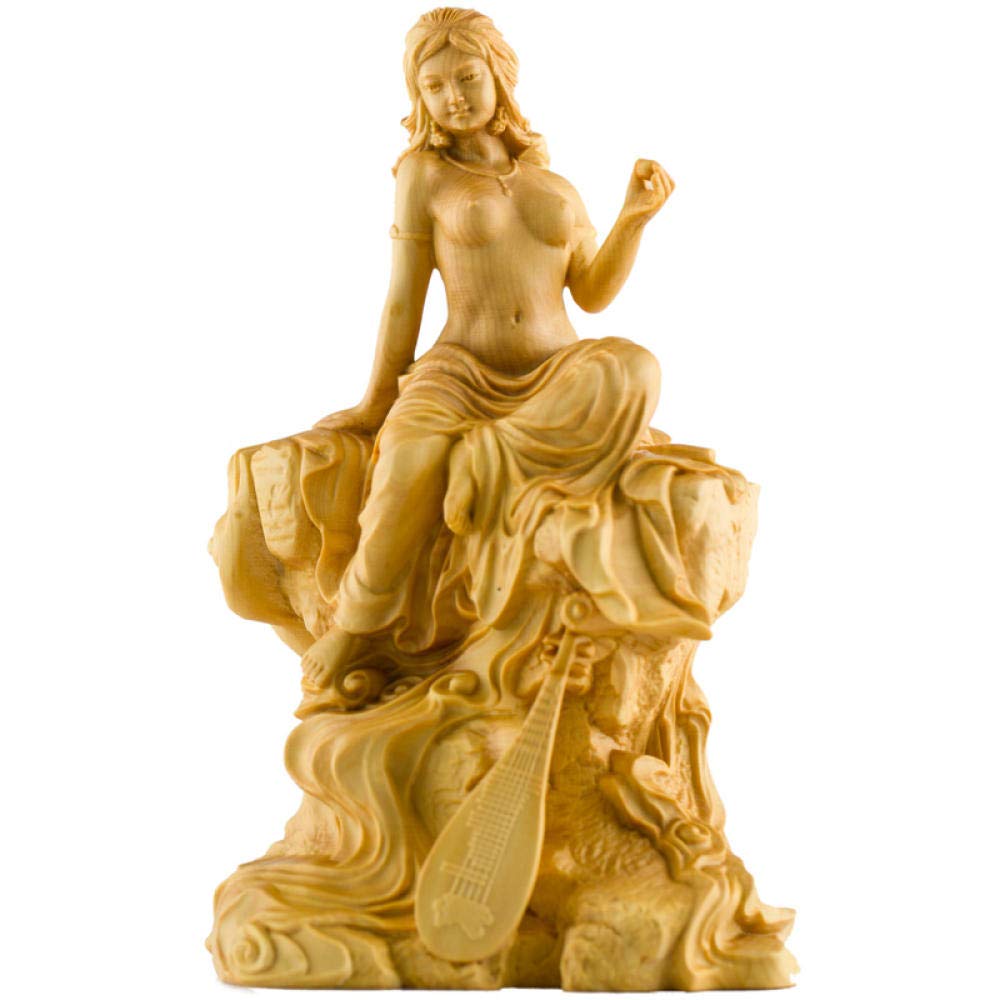 Amazon.co.jp: 彫刻アート彫刻木彫刻美置物の女の子の家の装飾