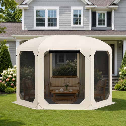 Pop Up Screen Tent for Family Camping, 10x10ft Instant Portable Canopy Screen House with Carry Bag, Windproof Sandbags & Stakes, Outdoor Mesh Shelter for Patio Beach Picnic Party Backyard - image 7