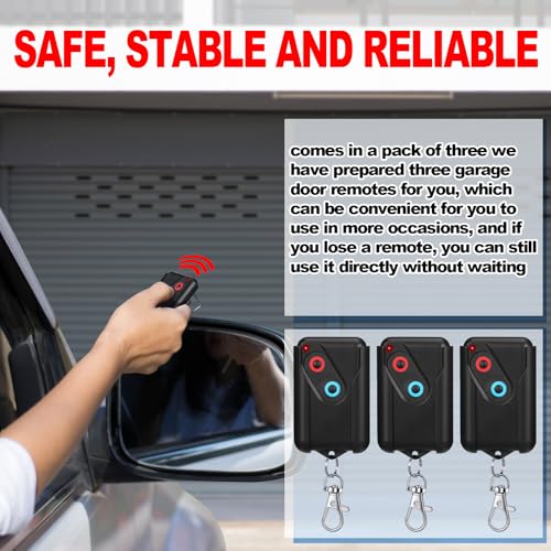 Image of Kingdder 3 Pcs Garage Door Remote Compatible with Guardian 2211 L, Black
