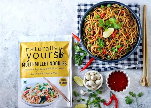 Image of Naturally Yours Healthy Noodle Trial Pack | 5 Varieties - Multi Millet, Red Rice, Quinoa, Buckwheat & Soy | No Maida, No Onion No Garlic, Jain Friendly, Vegan | Tastemaker Inside | 900g Pack of 5