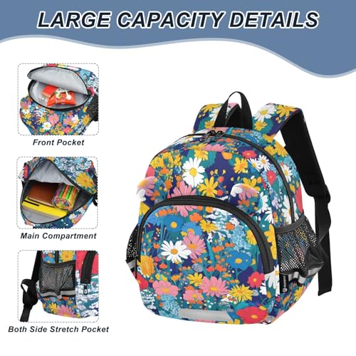 Kid's Backpack for Boys & Girls Toddler Bag Midsummer Meadows Backpack with Safety Leash4