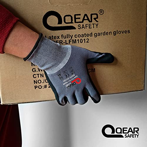 QEARSAFETY 6 works Microfoam Nitrile Rubber Palm Coated Work Safety Gloves, Breathable, Abrasion, Logistics, Warehouse - Image 3