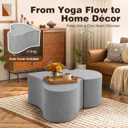 2-in-1 Yoga Chaise Sofa, Convertible Heart Shape for Stretching & Relaxing - image 9