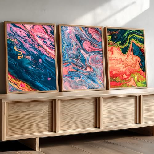 Image of kotart Abstract Wall Art Painting Home Decoration Frame With For Living Room Bed Room Hotel Wall Decor Digital Reprint Engineered Wood Set of 3 (Art 6, 10X13 INCH)