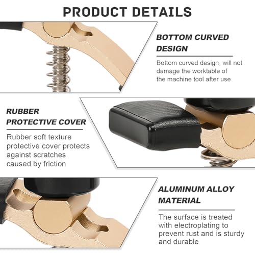 2 Stück Niederhalter T-Nut, Galvanische Behandlung + Gummischutzhülle, Können 45 mm Dicke Objekte Pressen, Geeignet für die Holz und Metallverarbeitung (Gelb + Schwarz)