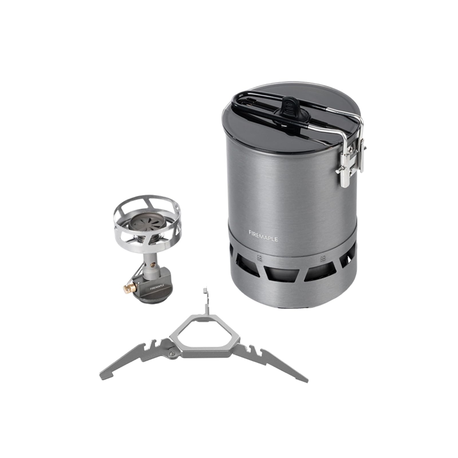 Fire-Maple Petrel Quickboil Pro Ultralight Camping Cooking System – 600ml Pot+2500W Gas Stove+Titanium Canister Stand All-in-One Backpacking Cookset (255g) for Hiking, Solo Camping Outdoor Activities