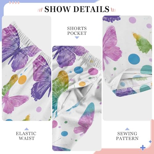 Pajama Pants Lounge Sleep PJ Bottoms Sleepwear Elastic Waist Drawstring S Dreamy Butterfly Polka Dot4