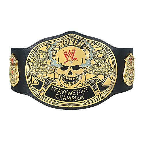 WWE Authentic Wear Stone Cold Smoking Skull Championship Replica Title Belt (5mm) Black