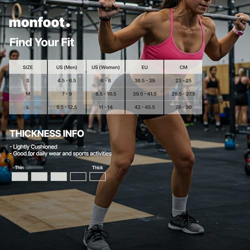 MONFOOT Men's/Women's 3-10 Pairs Silky Dry Athletic Cushion Ankle Socks, Multipack 5