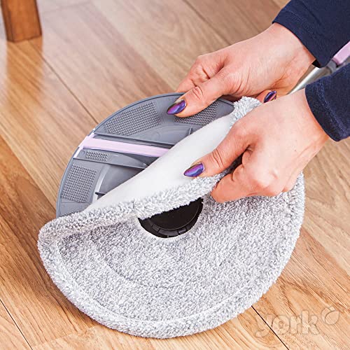 York Roll & Up 4072830-001831 Mop With Bucket Telescopic Handle Innovative Wringing Function Folding Plate Mop Cover With Velcro Cleaning Set Clean Every Angle Of Your Home Grey And Pink #TOP4