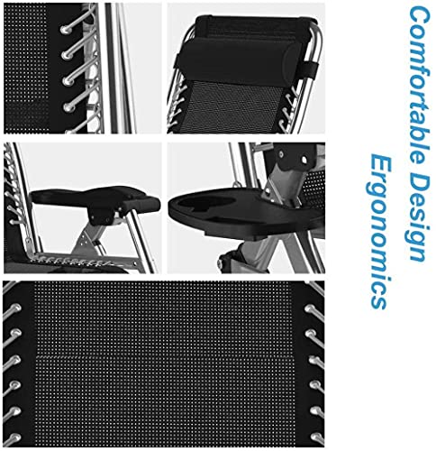 Tumbona reclinable plegable con cojín acolchado y portavasos para jardín 6