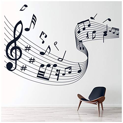 azutura Music Score Musical Notes Wall Sticker available in 5 Sizes and 25 Colours Black