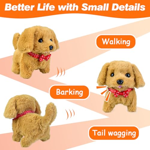 lectronic Pet, Toy Dog with Walking, Barking,Realistischer hund spielzeug kinder, Hund mit Leine der Läuft und Bellt, Haustier PlüSchtier, Hund Spielzeug Kinder laufenderhund spielzeug für kinder