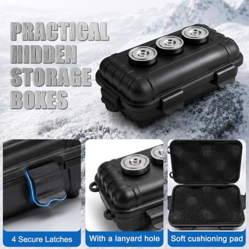 Image of Magnetic Key Box, Hide a Key Magnetic Car Waterproof Key Case for Outside Travel, Hide a Key Box for Cars, SUV, Truck - Black 3 Magnets 2Pack