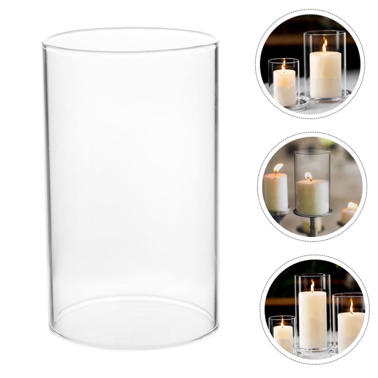 Cabilock 3 Pièces Abat-jour Bougie En Verre Cannelé Cône Bougeoirs Manche Moderne Manchon Porte-bougie Ouragan Transparent Verre à Haute Teneur En Borosilicate