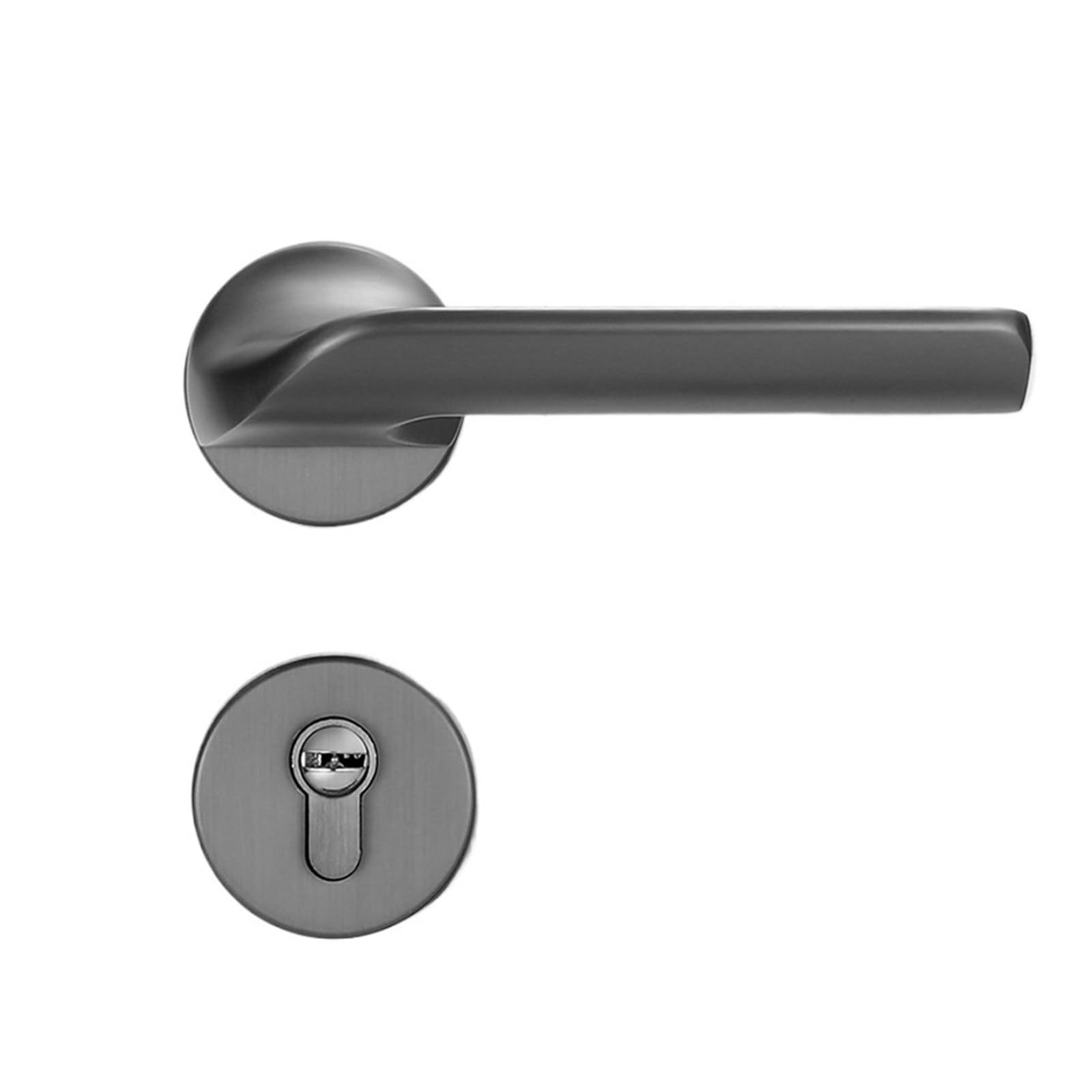 NYRXRYTCA Black Brushed Nickel Indoor Door Lock Bedroom Silent Magnetic Door Lock Wooden Door Handle zinc Alloy Household Lock(Type E 58 silent)