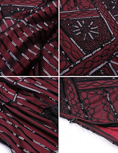 Image of Plus Size 1920s Vintage Fringed Gatsby Sequin Beaded Tassels Hem Flapper Dress for Women